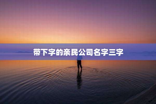 带下字的亲民公司名字三字