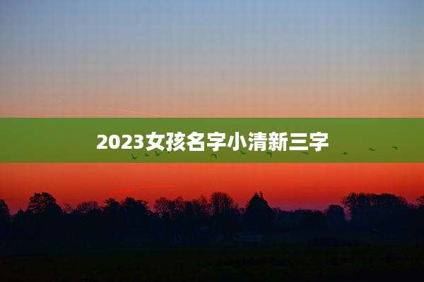 2023女孩名字小清新三字