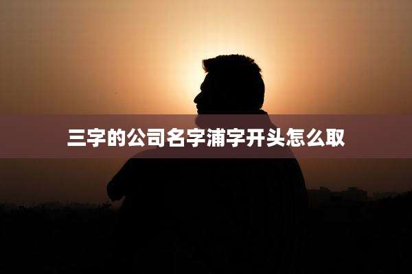 三字的公司名字浦字开头怎么取