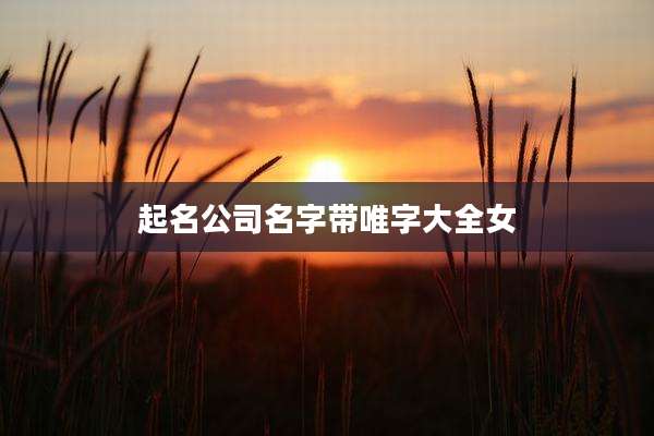 起名公司名字带唯字大全女