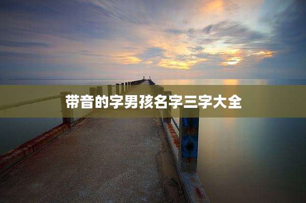 带音的字男孩名字三字大全