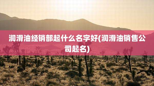 润滑油经销部起什么名字好(润滑油销售公司起名)