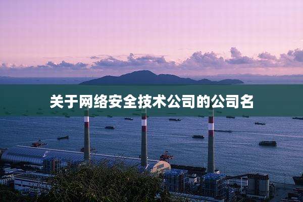 关于网络安全技术公司的公司名