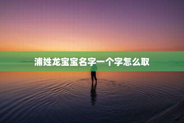 浦姓龙宝宝名字一个字怎么取
