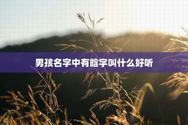 男孩名字中有晗字叫什么好听