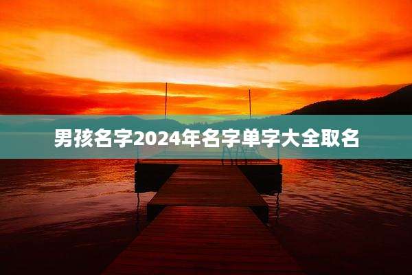 男孩名字2024年名字单字大全取名