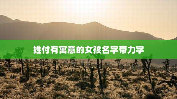 姓付有寓意的女孩名字带力字