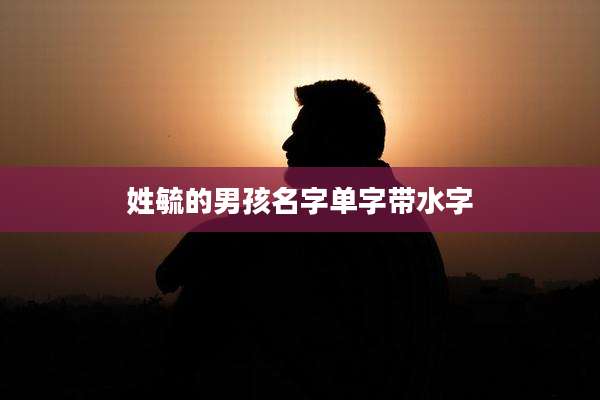 姓毓的男孩名字单字带水字