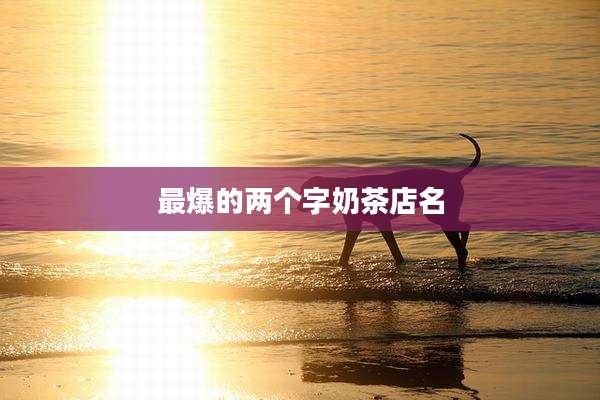 最爆的两个字奶茶店名