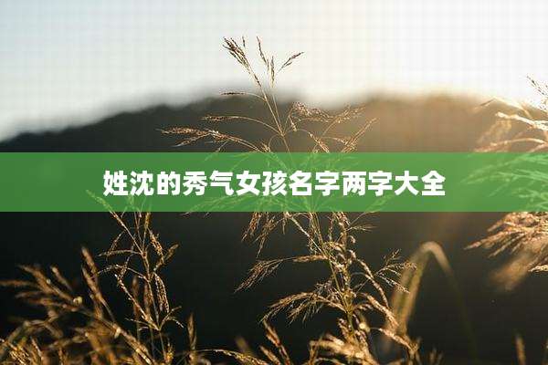 姓沈的秀气女孩名字两字大全