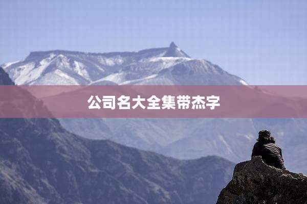 公司名大全集带杰字