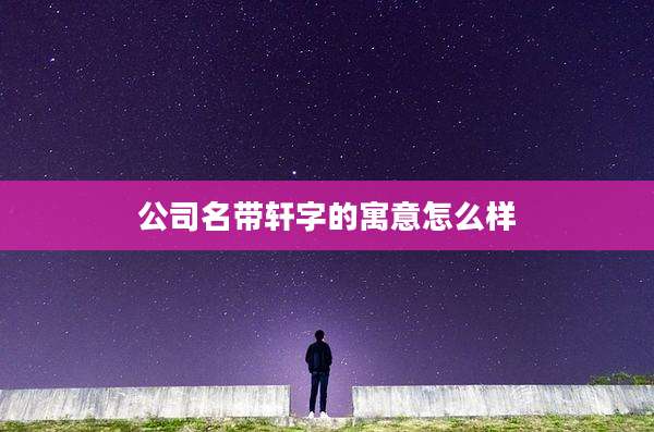 公司名带轩字的寓意怎么样