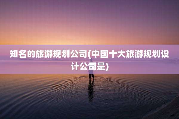 知名的旅游规划公司(中国十大旅游规划设计公司是)