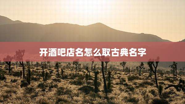 开酒吧店名怎么取古典名字