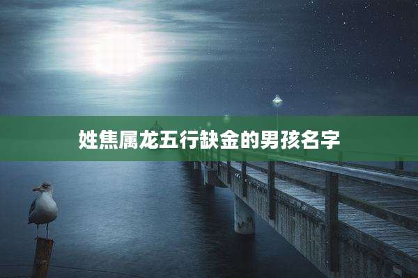 姓焦属龙五行缺金的男孩名字