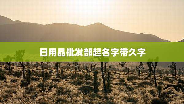 日用品批发部起名字带久字