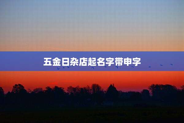 五金日杂店起名字带申字