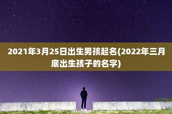 2021年3月25日出生男孩起名(2022年三月底出生孩子的名字)