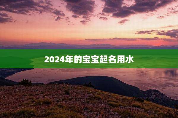 2024年的宝宝起名用水