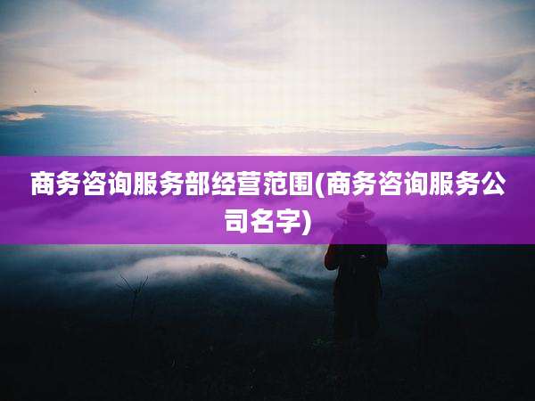 商务咨询服务部经营范围(商务咨询服务公司名字)