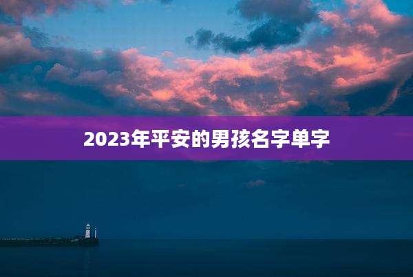 2023年平安的男孩名字单字