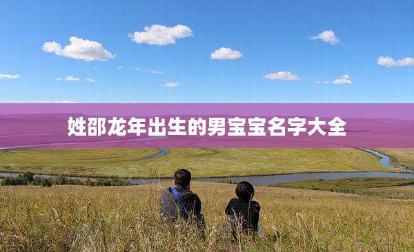 姓邵龙年出生的男宝宝名字大全