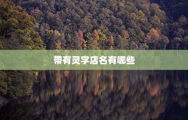 带有灵字店名有哪些