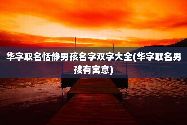 华字取名恬静男孩名字双字大全(华字取名男孩有寓意)
