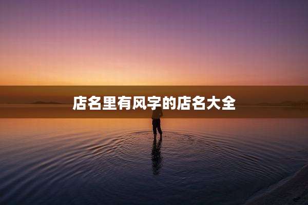 店名里有风字的店名大全