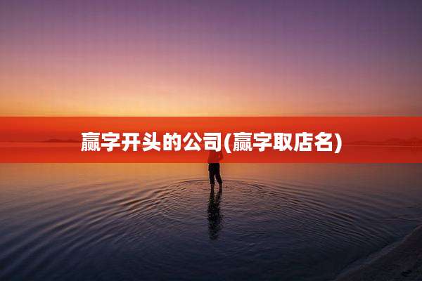 赢字开头的公司(赢字取店名)