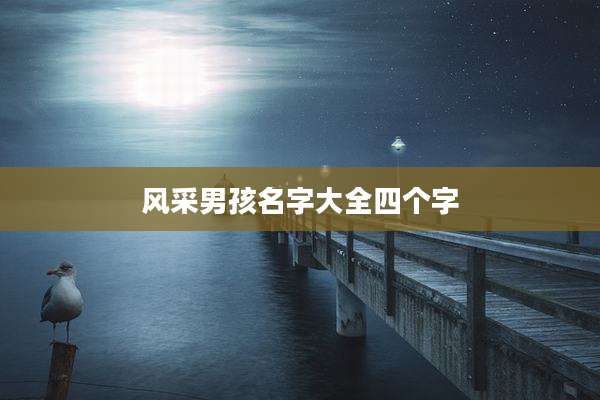 风采男孩名字大全四个字