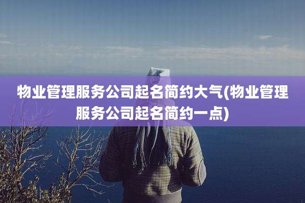 物业管理服务公司起名简约大气(物业管理服务公司起名简约一点)