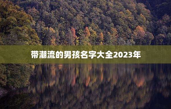 带潮流的男孩名字大全2023年