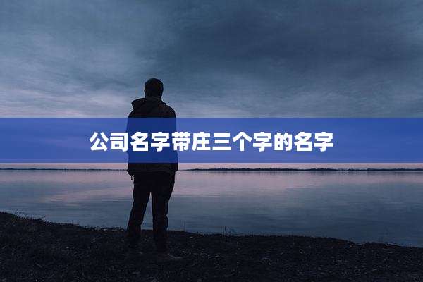 公司名字带庄三个字的名字