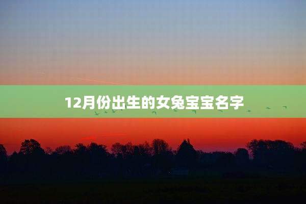 12月份出生的女兔宝宝名字