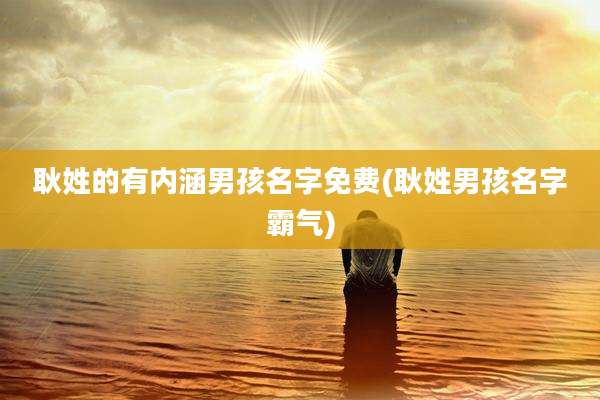 耿姓的有内涵男孩名字免费(耿姓男孩名字霸气)