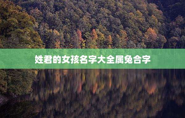姓君的女孩名字大全属兔合字