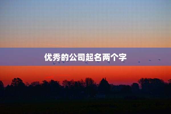 优秀的公司起名两个字
