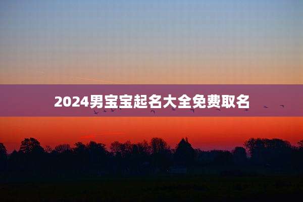 2024男宝宝起名大全免费取名