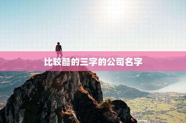 比较酷的三字的公司名字