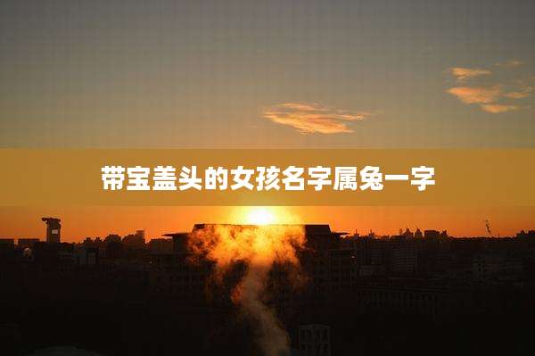 带宝盖头的女孩名字属兔一字