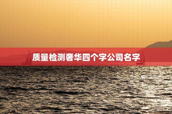 质量检测奢华四个字公司名字