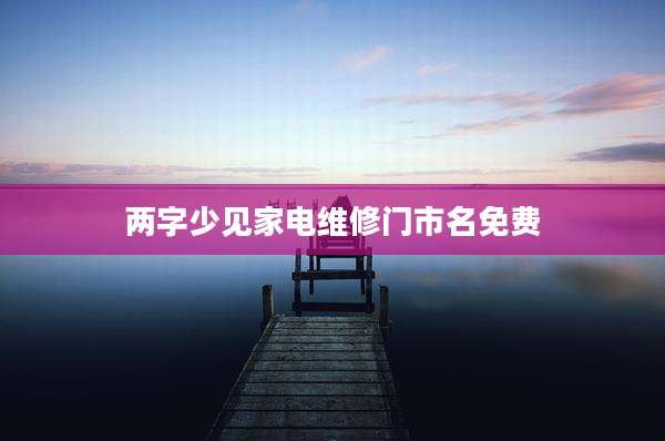 两字少见家电维修门市名免费