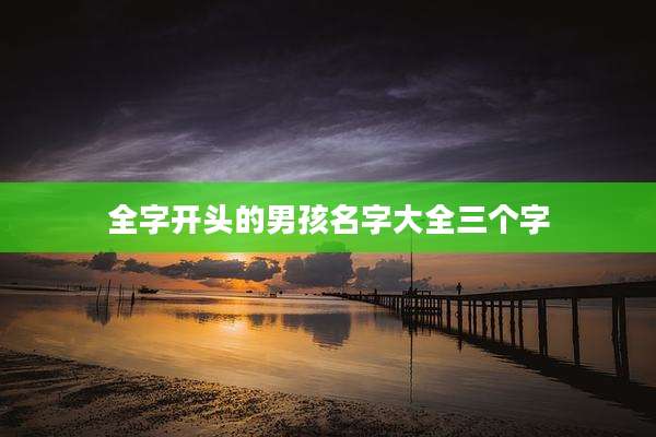 全字开头的男孩名字大全三个字