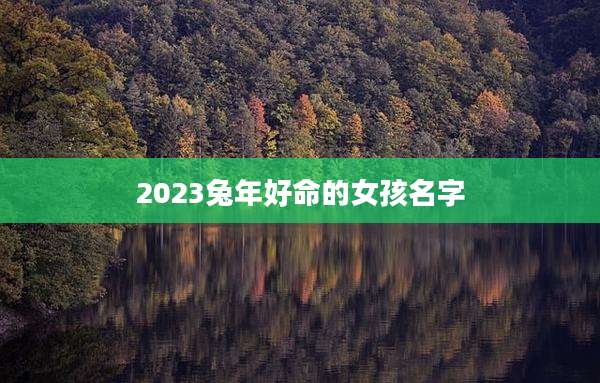 2023兔年好命的女孩名字