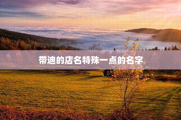 带迪的店名特殊一点的名字