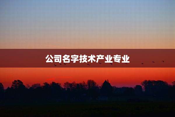 公司名字技术产业专业