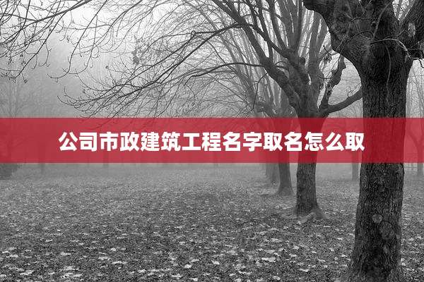 公司市政建筑工程名字取名怎么取