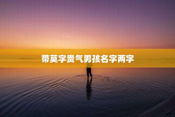 带莫字贵气男孩名字两字