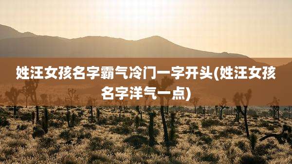 姓汪女孩名字霸气冷门一字开头(姓汪女孩名字洋气一点)